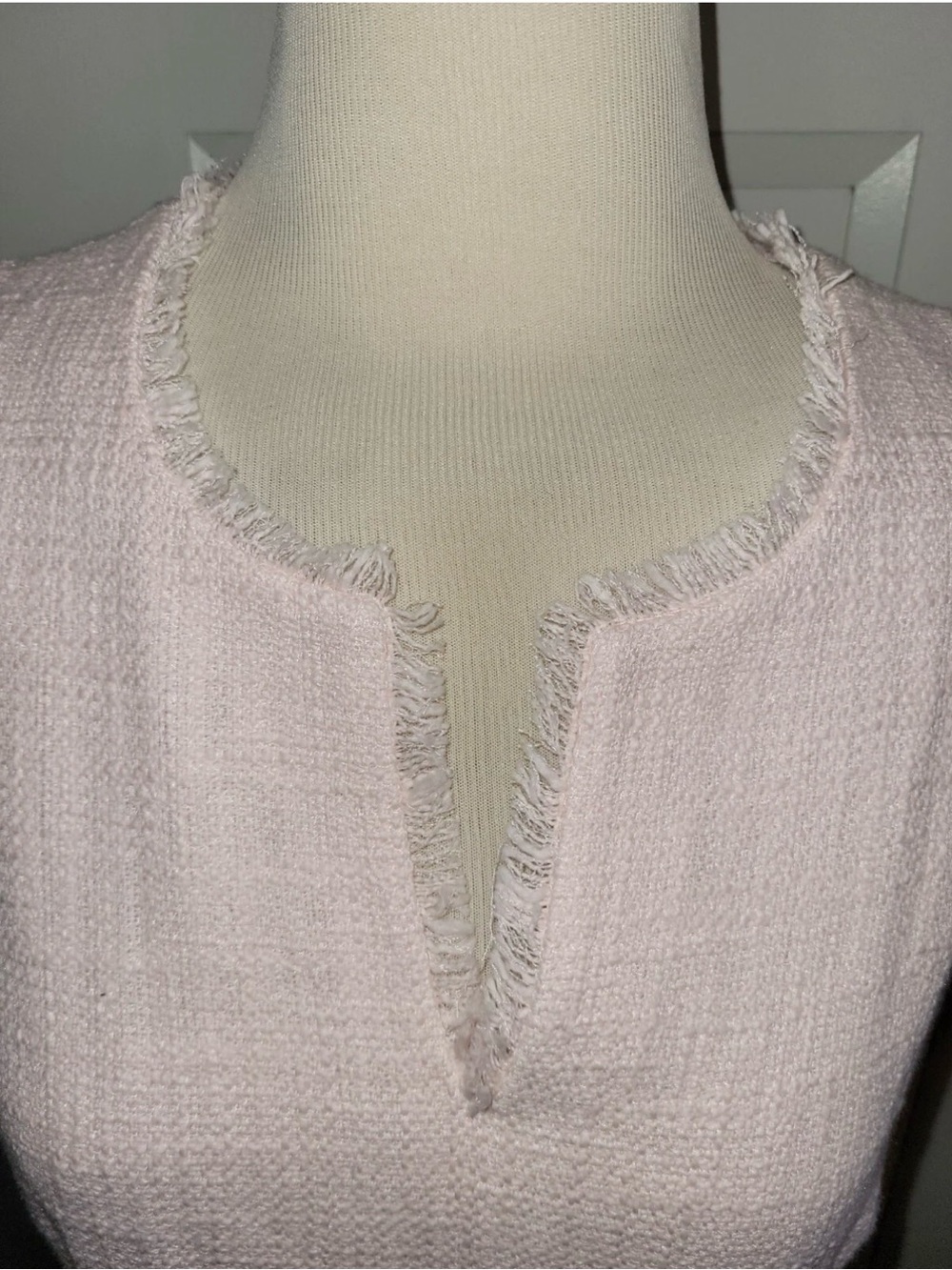 Karl Lagerfeld Sleeveless Pink Tweed Pocket Dress - Picture 4 of 6